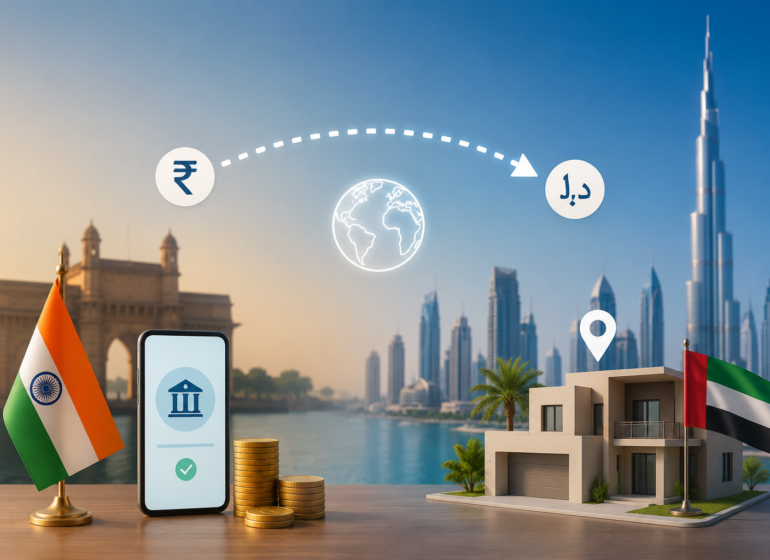india to dubai leagally monry transfer for property buying